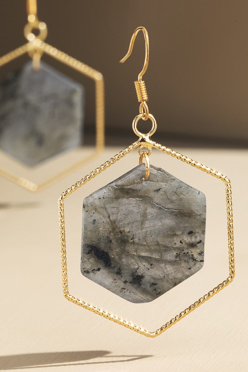 Hexagon Natural Stone Labradorite