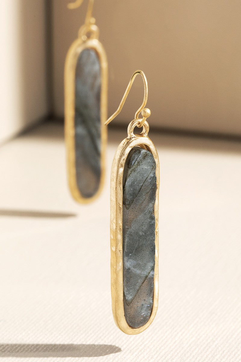 Metal Bar with Stone Labradorite